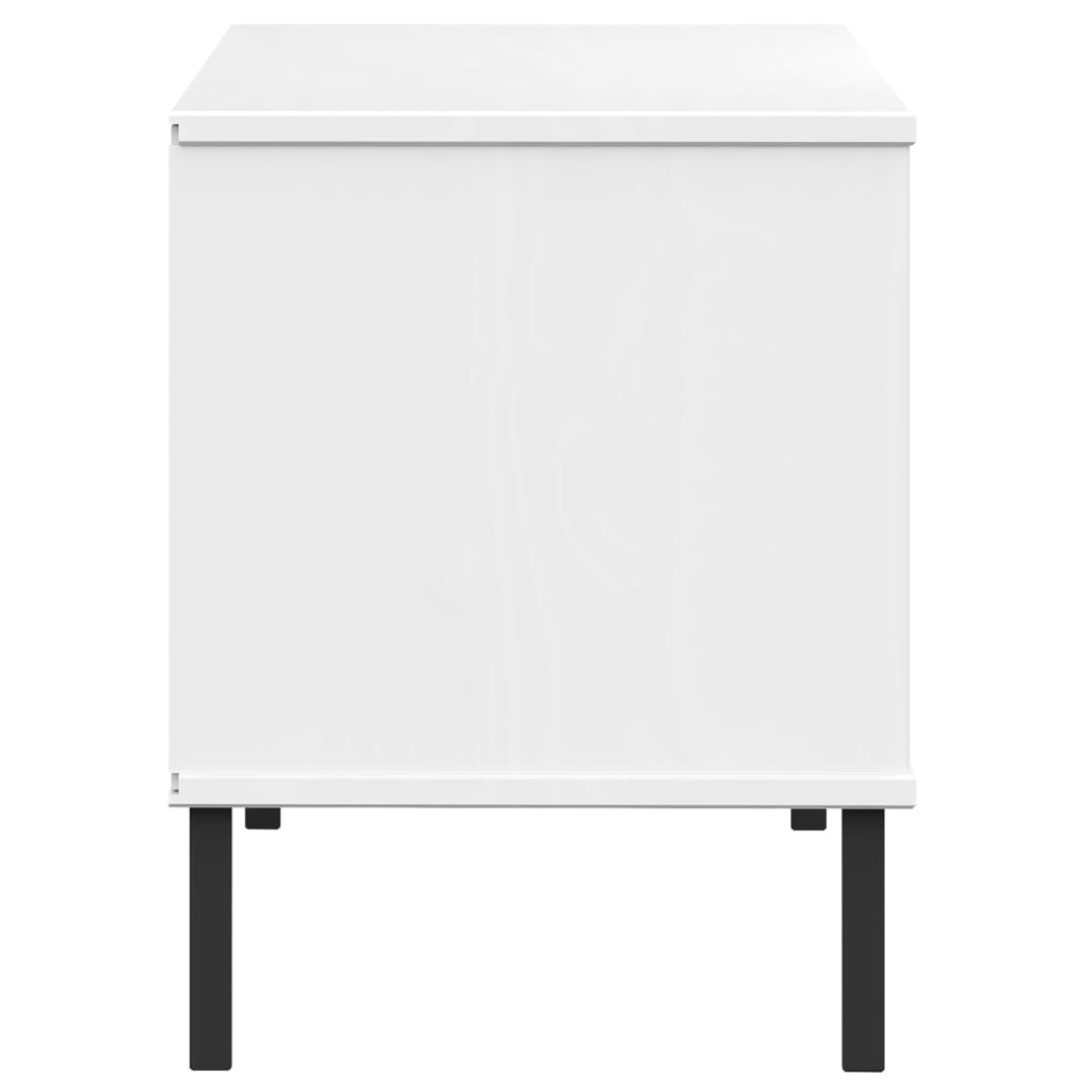 Schoenenrek met metalen poten OSLO 106x35x45 cm grenenhout wit – afbeelding 5