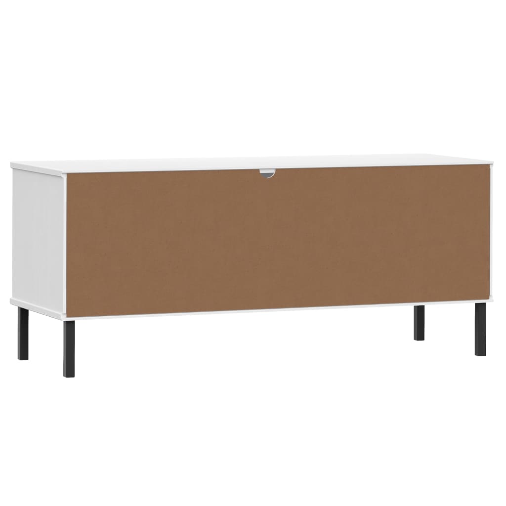 Schoenenrek met metalen poten OSLO 106x35x45 cm grenenhout wit – afbeelding 6