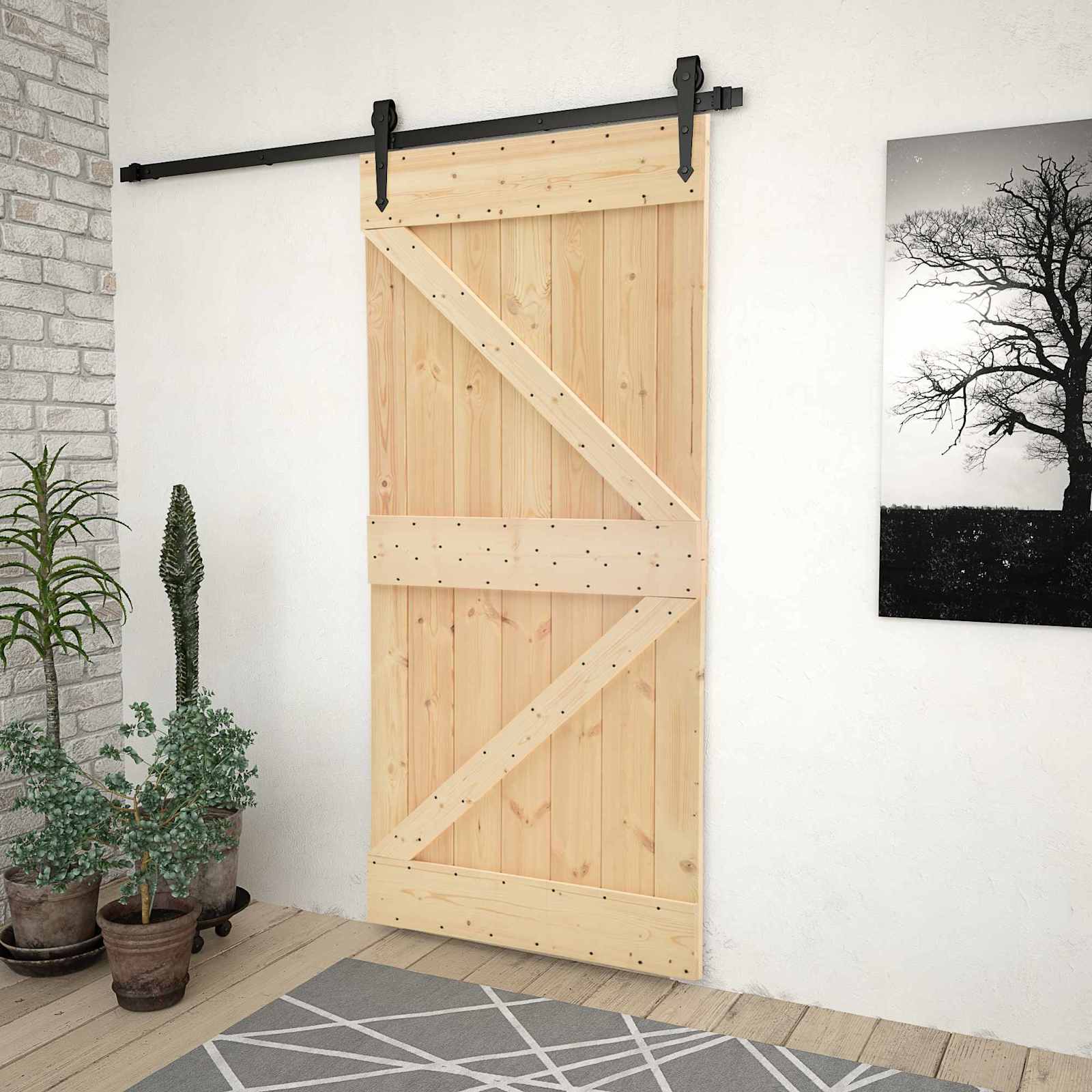 Deur NARVIK Naturel 90 x 210 cm Massief Grenenhout