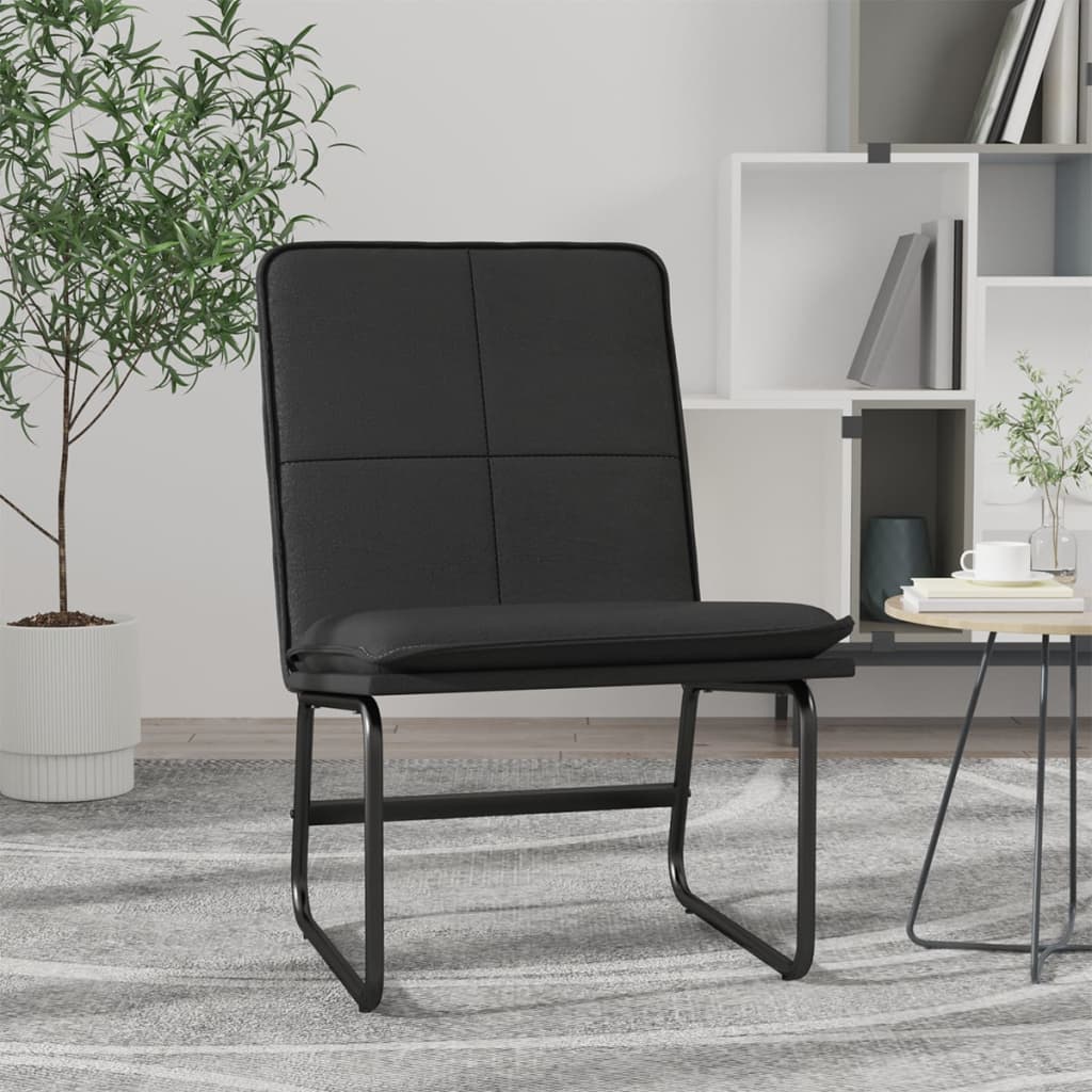 Loungestoel 54x75x76 cm kunstleer zwart