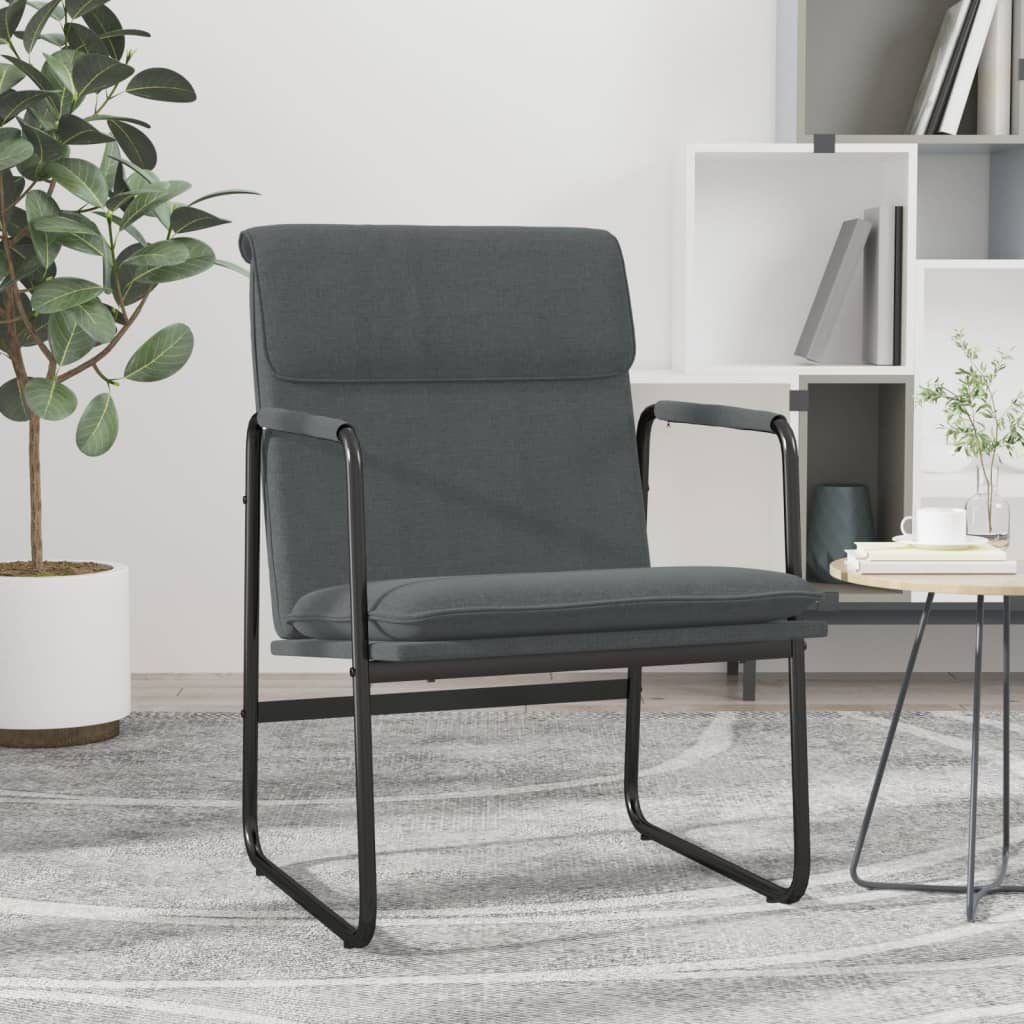 Loungestoel 55x64x80 cm stof donkergrijs
