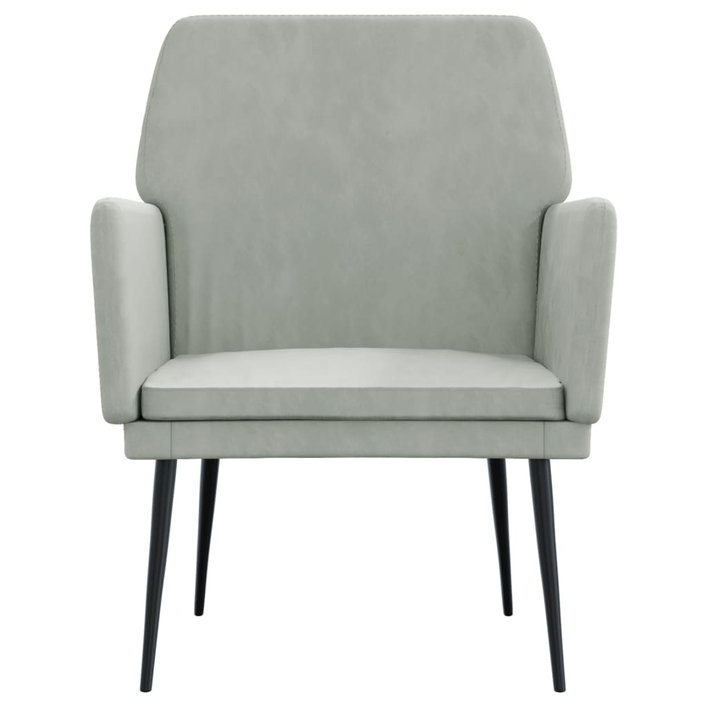 Fauteuil 62x79x79 cm fluweel lichtgrijs – afbeelding 3
