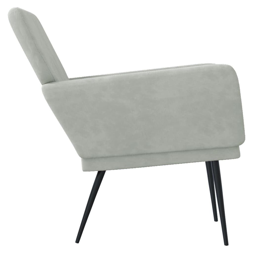 Fauteuil 62x79x79 cm fluweel lichtgrijs – afbeelding 4