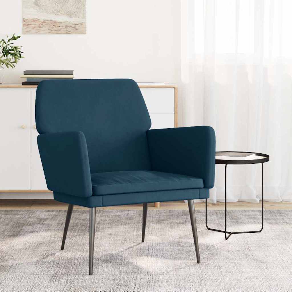 Fauteuil 62x79x79 cm fluweel blauw
