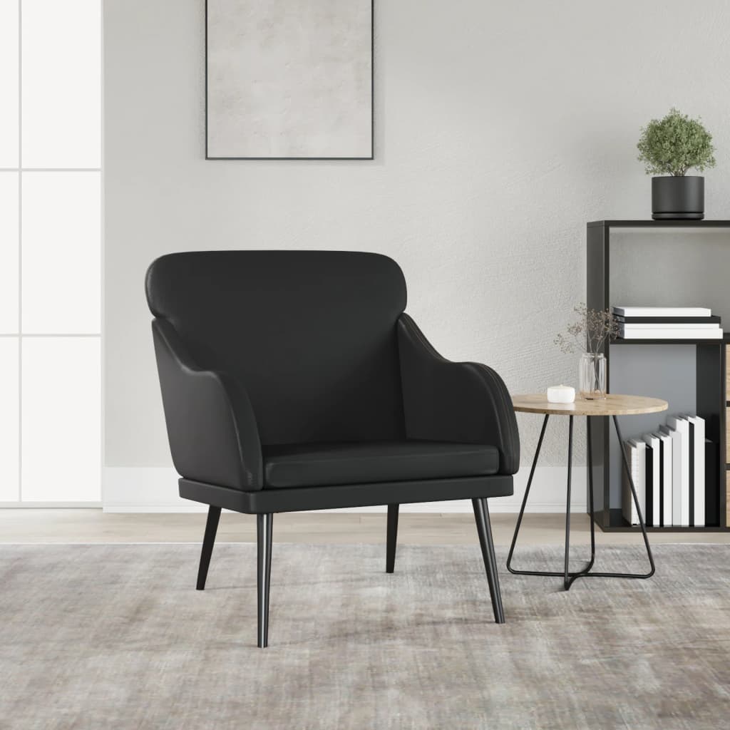 Fauteuil 63x76x80 cm kunstleer zwart