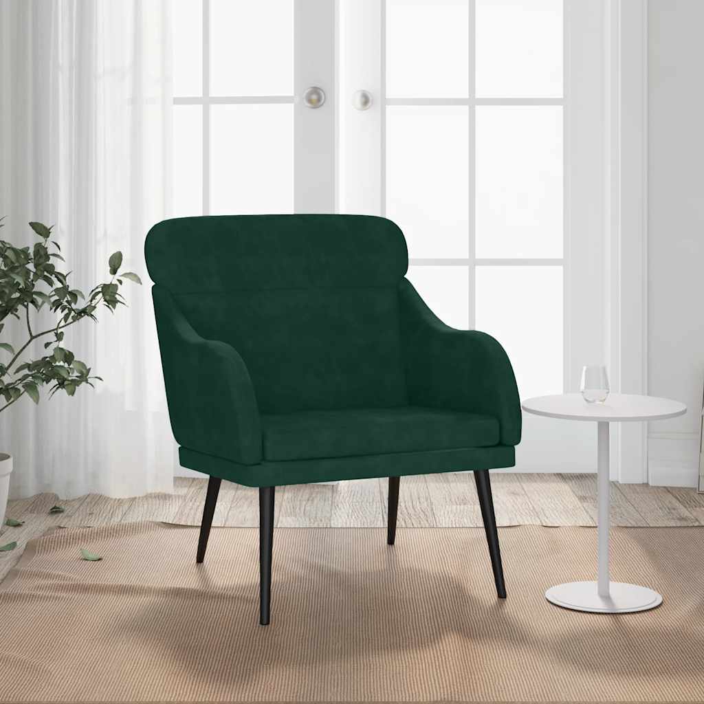 Fauteuil 63x76x80 cm fluweel donkergroen