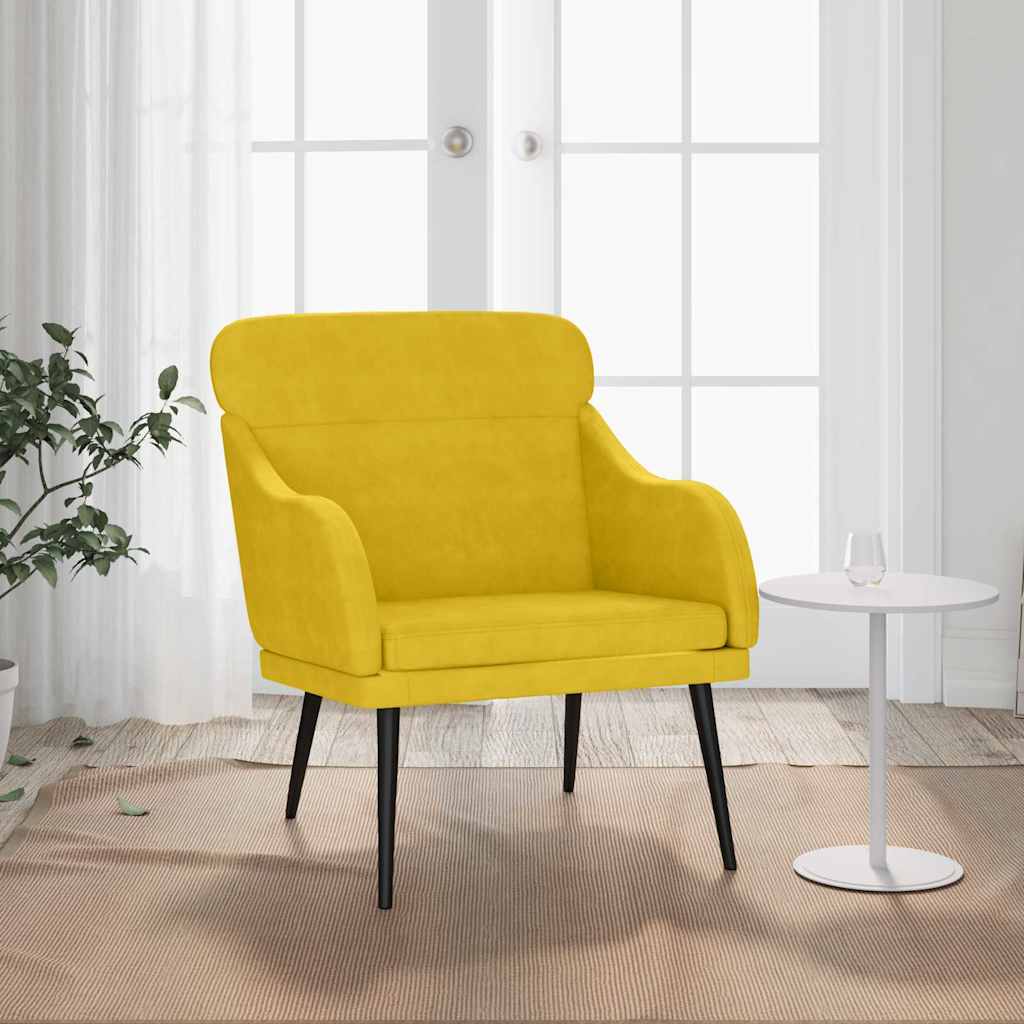 Fauteuil 63x76x80 cm fluweel geel