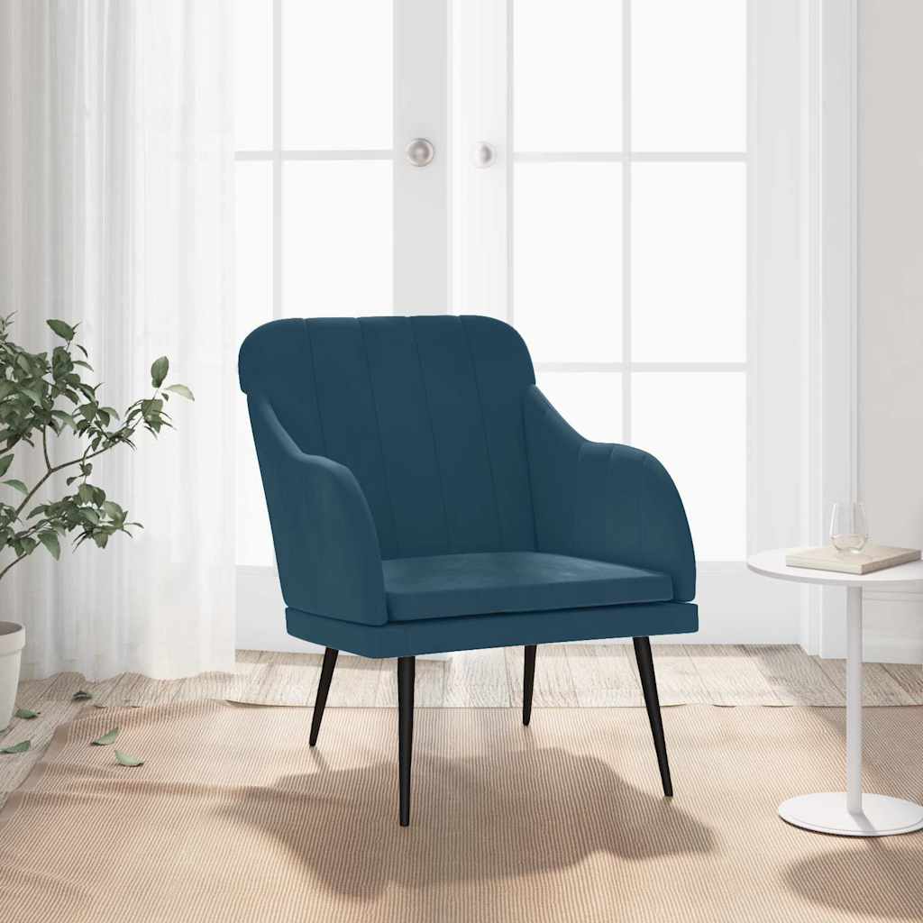 Fauteuil 63x76x80 cm fluweel blauw