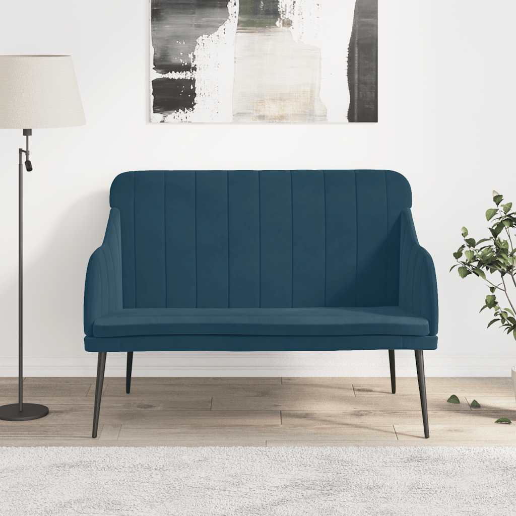 Bankje 110x76x80 cm fluweel blauw