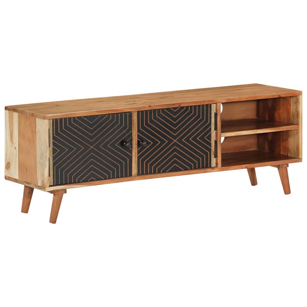 Tv-meubel 112x30x40 cm massief acaciahout – afbeelding 1
