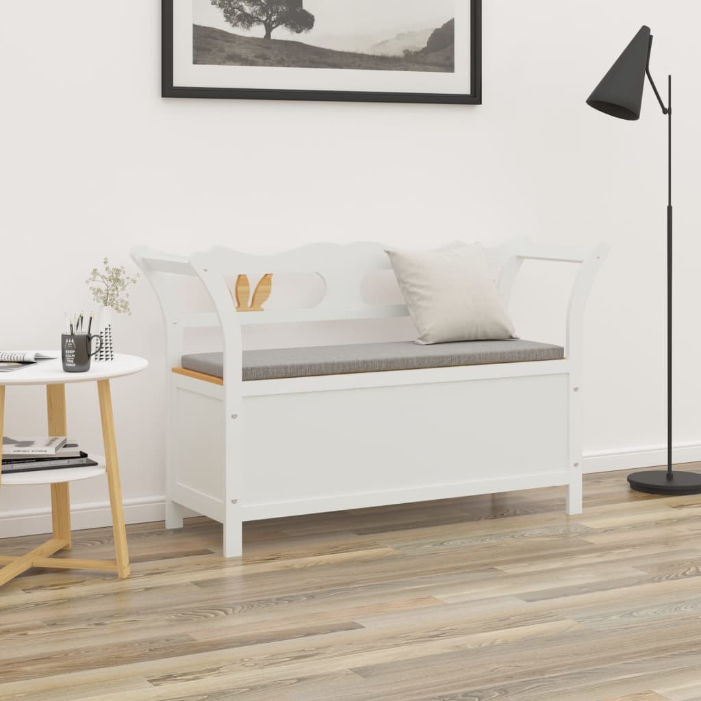 Bankje 107x45x75,5 cm massief vurenhout wit
