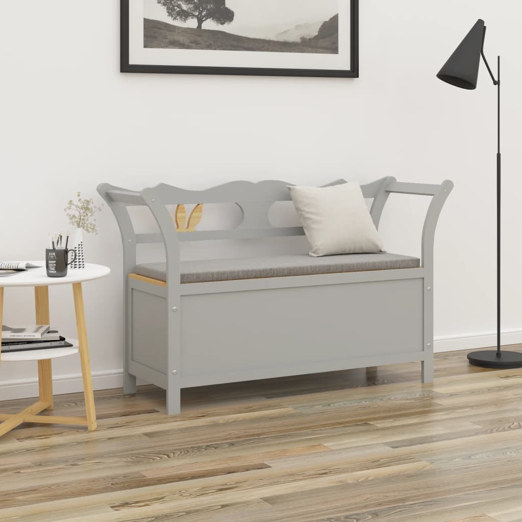 Bankje 107x45x75,5 cm massief vurenhout grijs