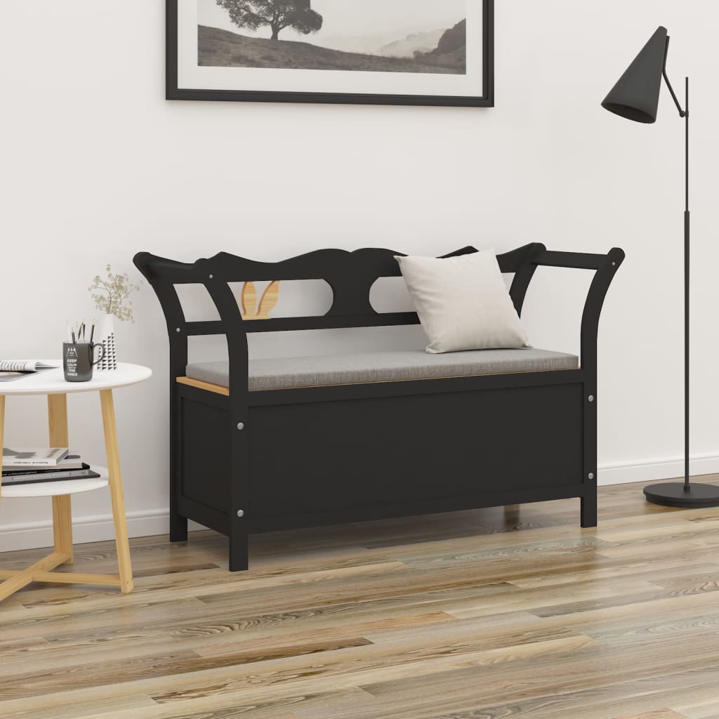 Bankje 107x45x75,5 cm massief vurenhout zwart