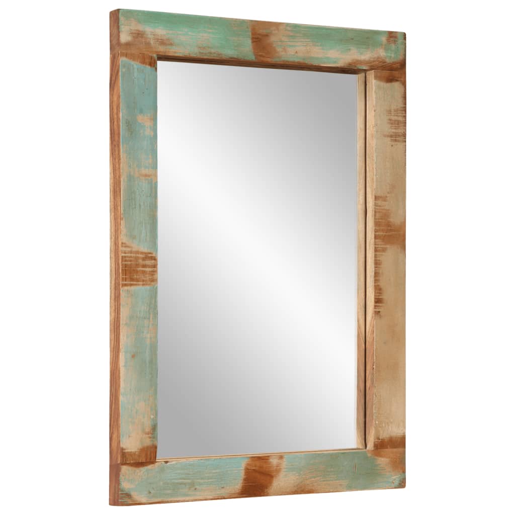 Spiegel 70x50 cm massief gerecycled hout en glas – afbeelding 2