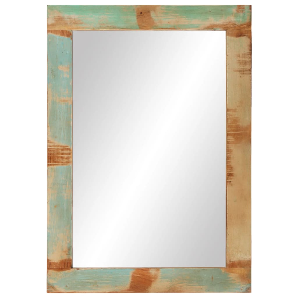Spiegel 70x50 cm massief gerecycled hout en glas – afbeelding 4