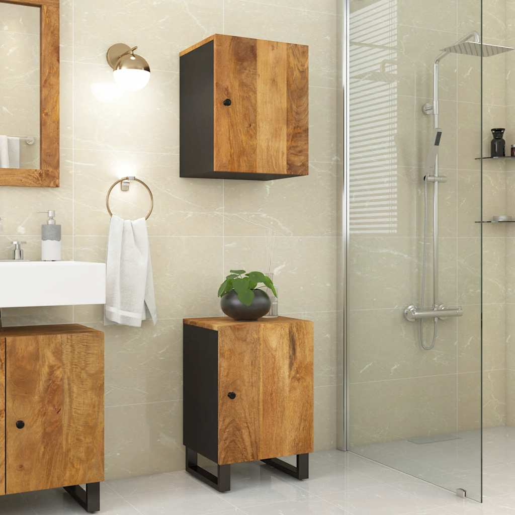 Badkamerkast 38x33x58 cm massief mangohout – afbeelding 1