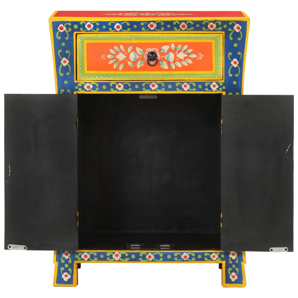 Dressoir handgeschilderd 54x30x74 cm massief mangohout – afbeelding 3