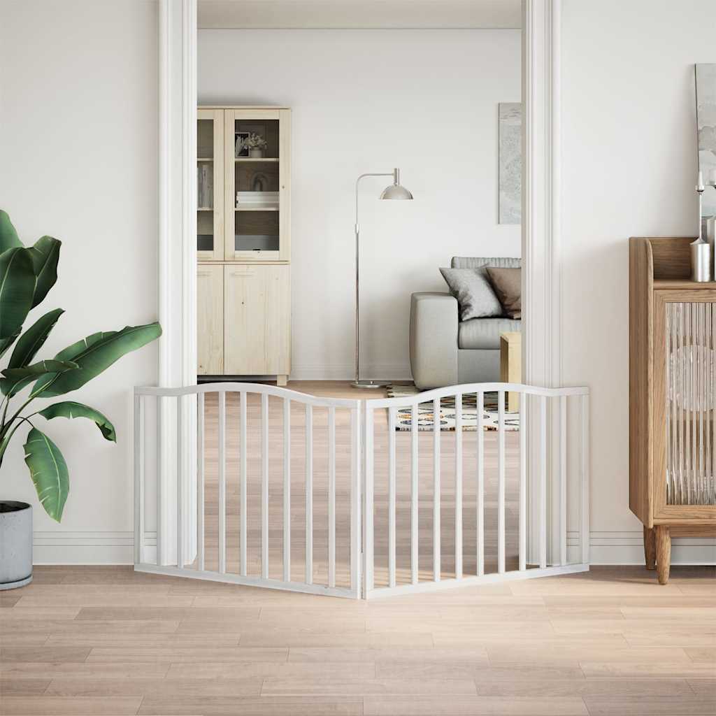 Hondenhek inklapbaar 2 panelen 160 cm populierenhout wit – afbeelding 3
