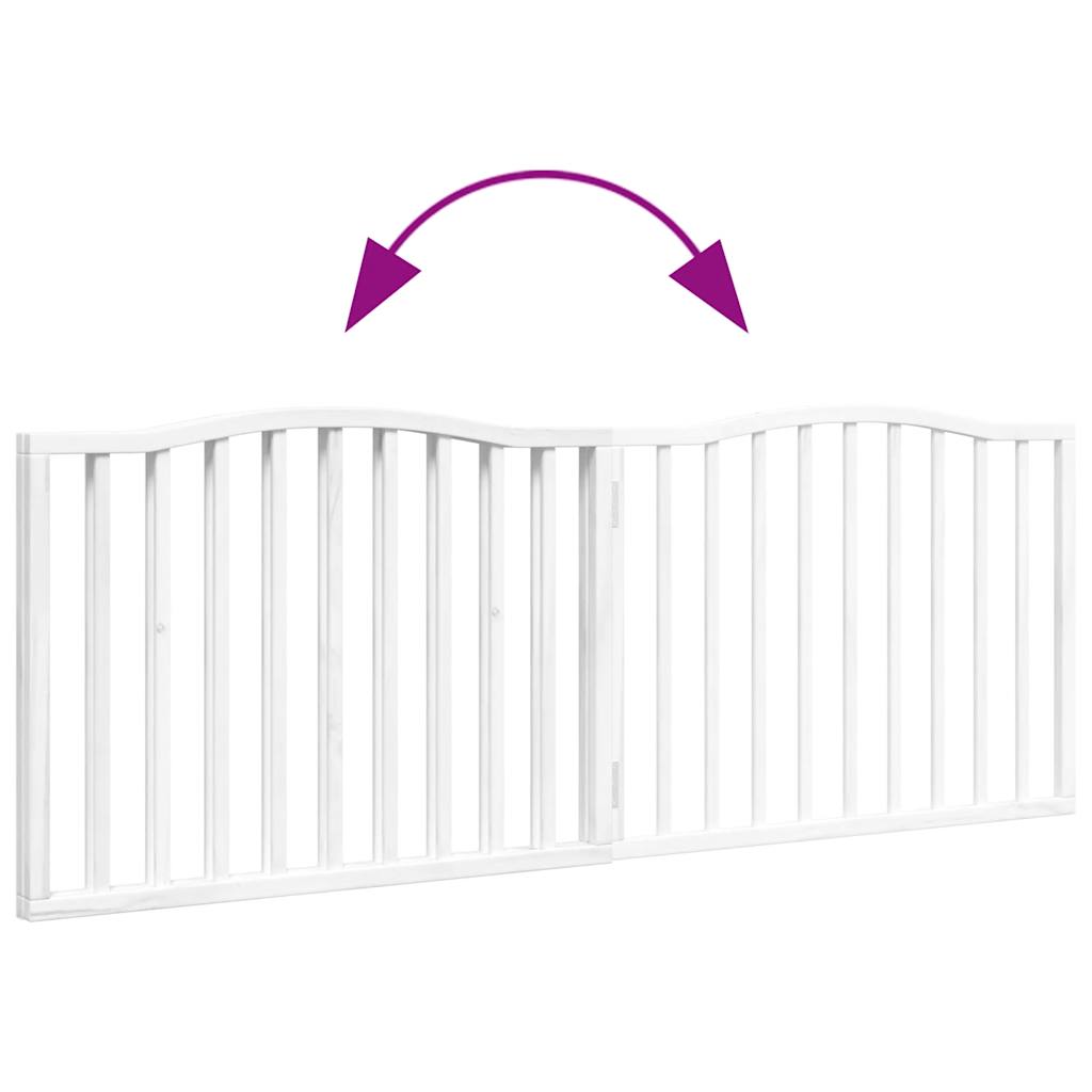 Hondenhek inklapbaar 2 panelen 160 cm populierenhout wit – afbeelding 7