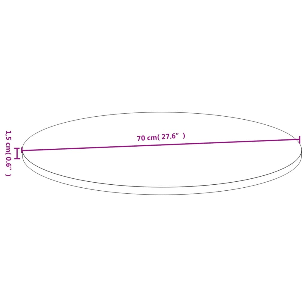 Tafelblad Ø 70x1,5 cm bamboe – afbeelding 4