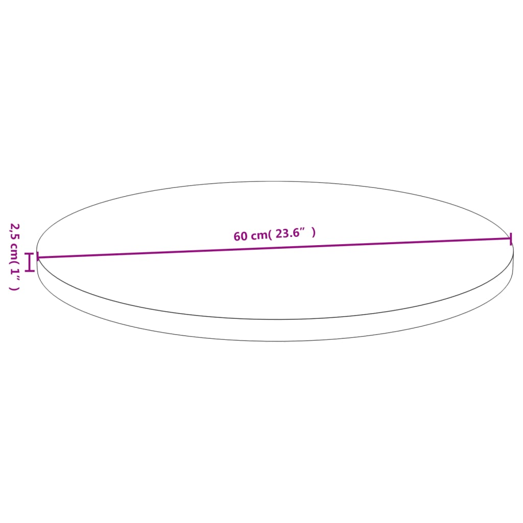Tafelblad Ø 60x2,5 cm bamboe – afbeelding 4