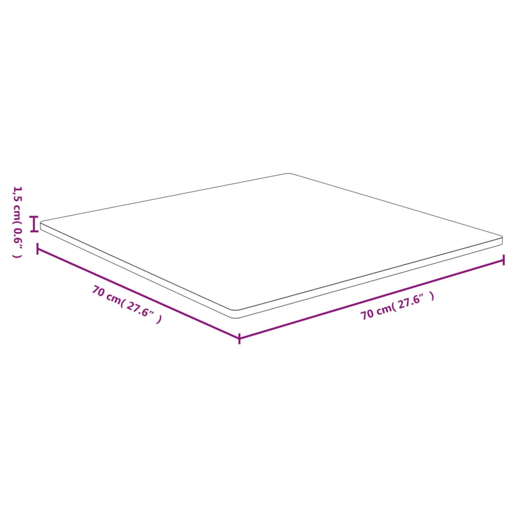 Tafelblad 70x70x1,5 cm bamboe – afbeelding 4
