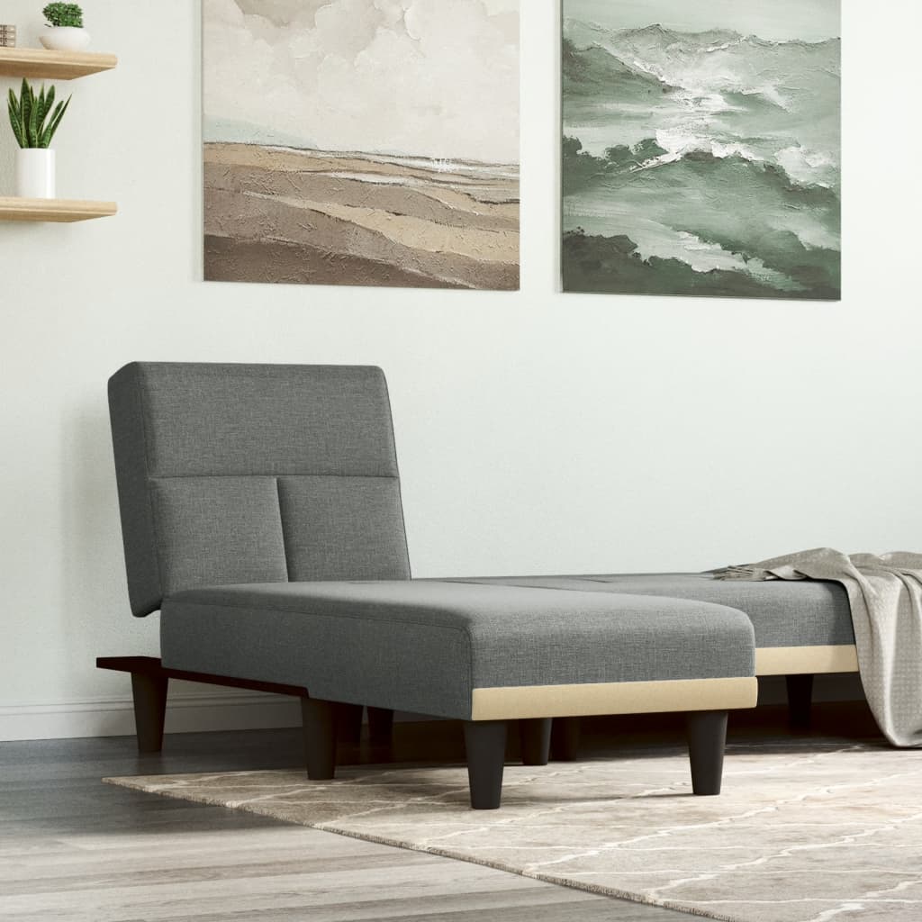 Chaise longue stof donkergrijs
