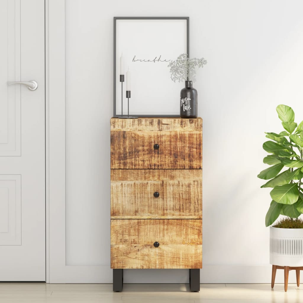 Dressoir met 3 lades 40x33,5x75 cm massief mangohout