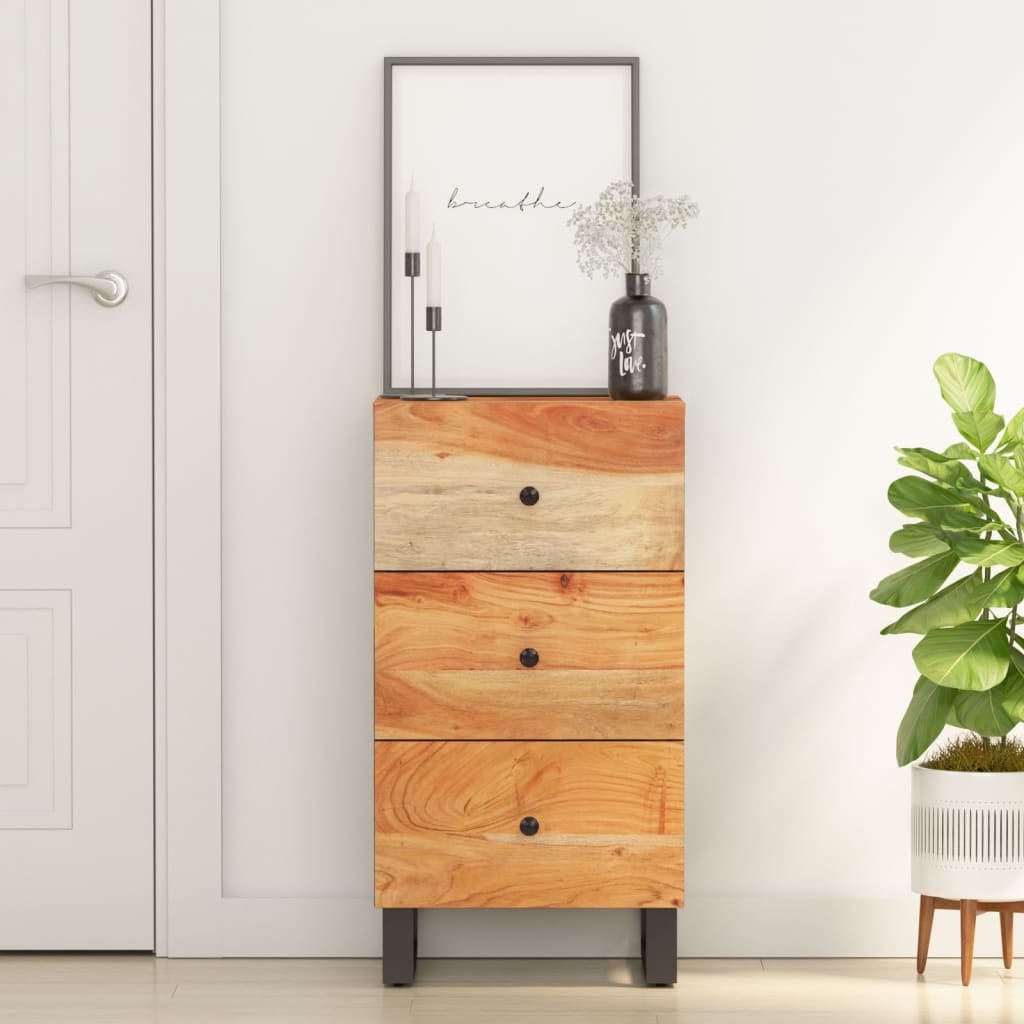 Dressoir met 3 lades 40x33,5x75 cm massief acaciahout