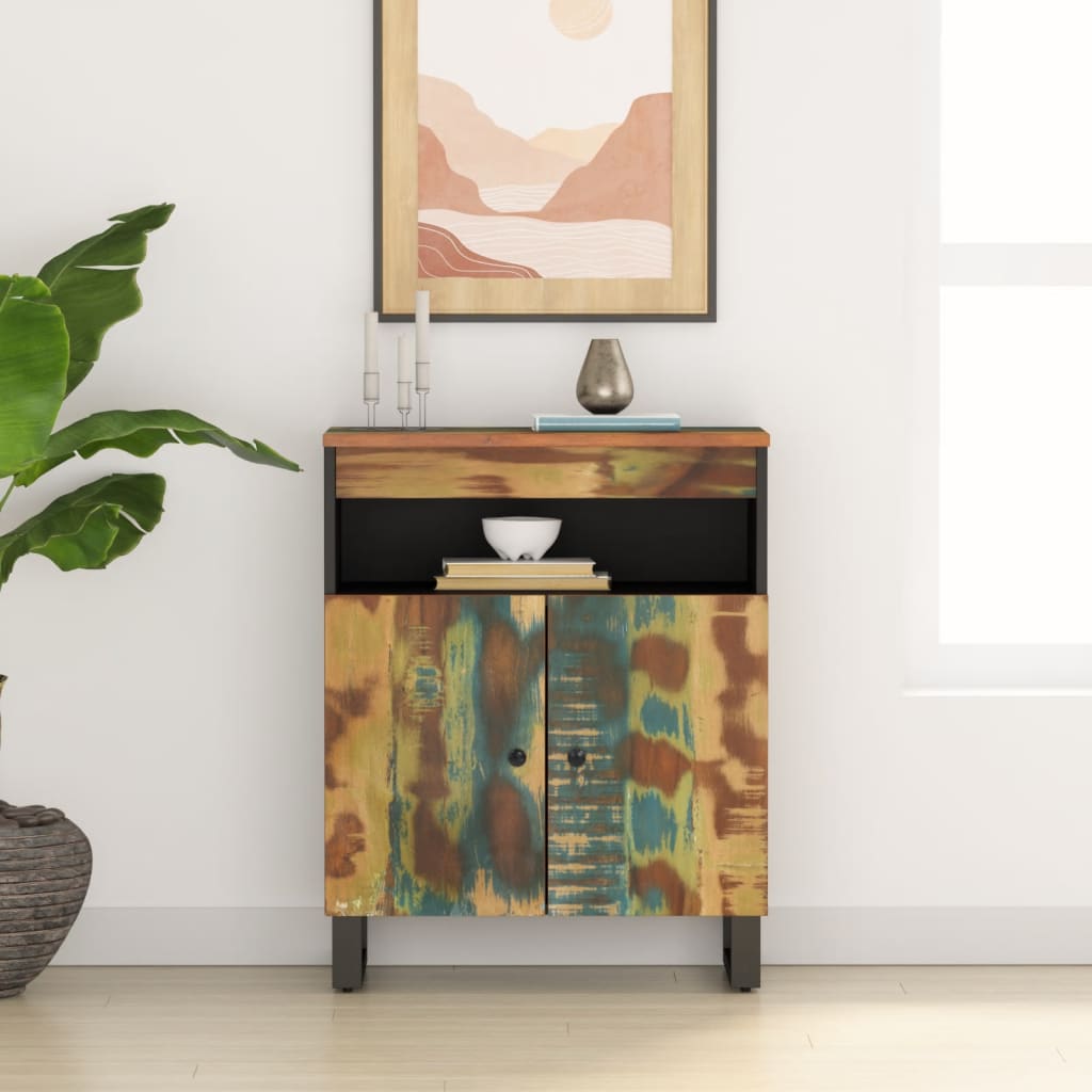 Dressoir met 2 deuren 60x33x75 cm massief gerecycled hout