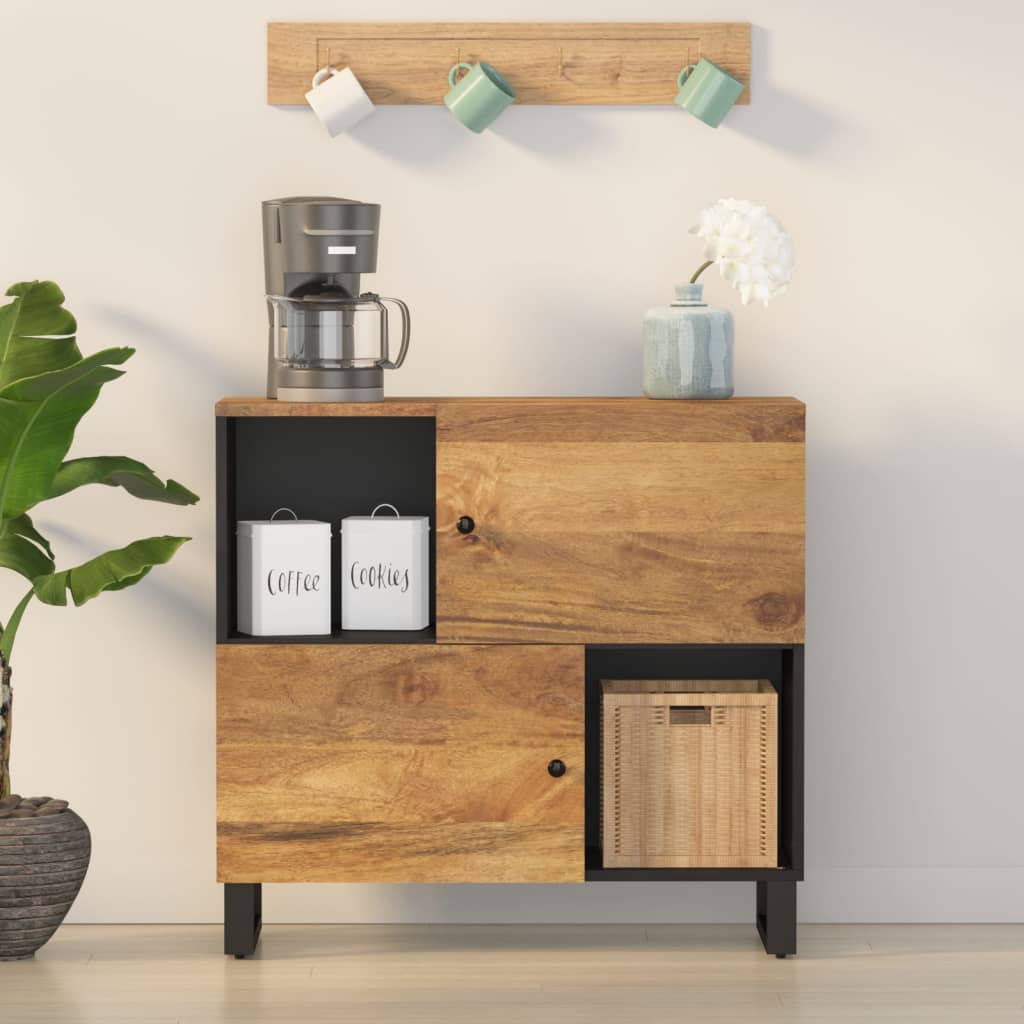 Dressoir met 2 deuren 80x33x75 cm massief mangohout