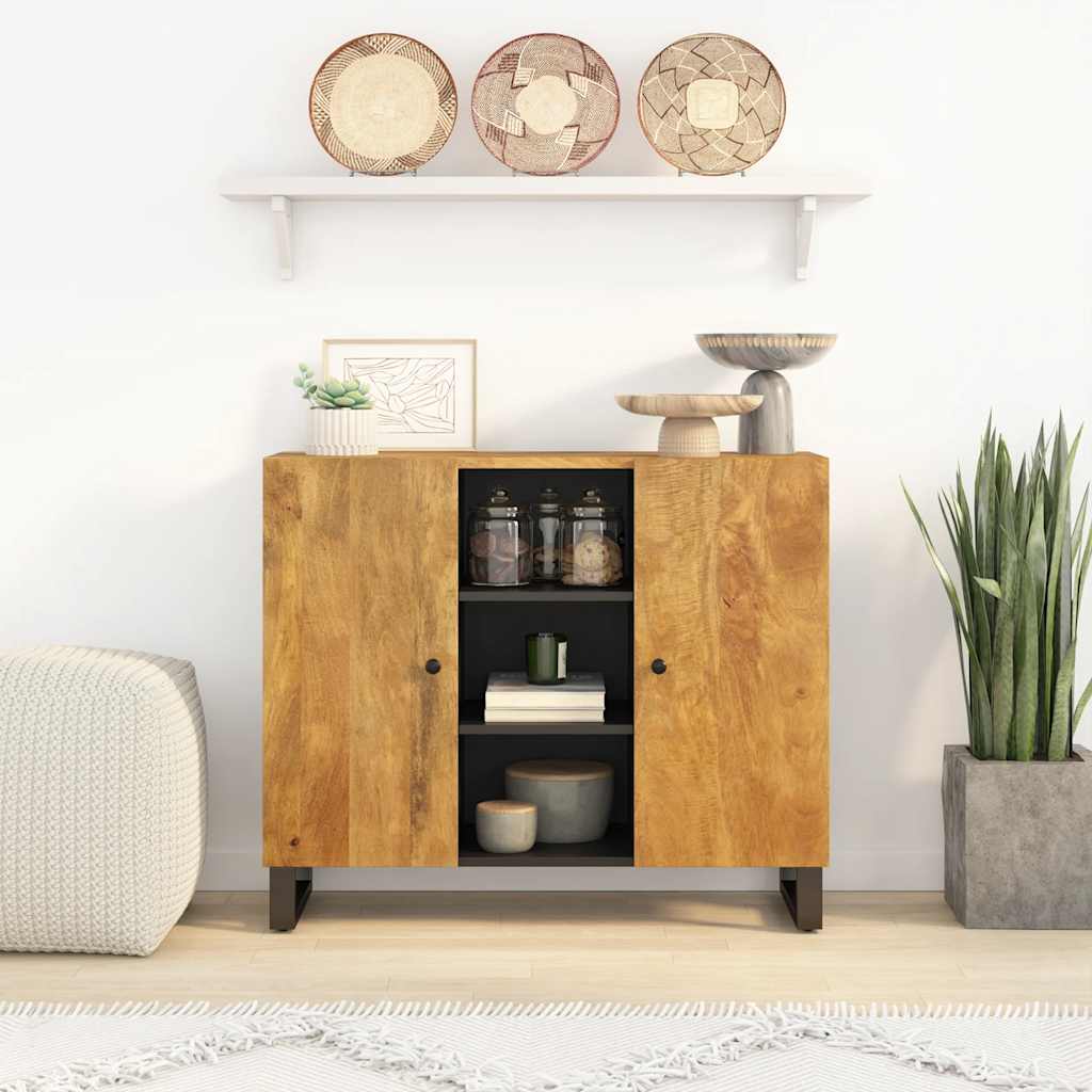Dressoir met 2 deuren 90x33x75 cm massief mangohout