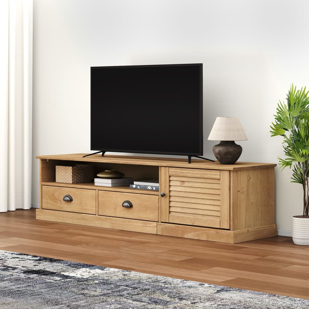 Tv-meubel VIGO 156x40x40 cm massief grenenhout – afbeelding 1