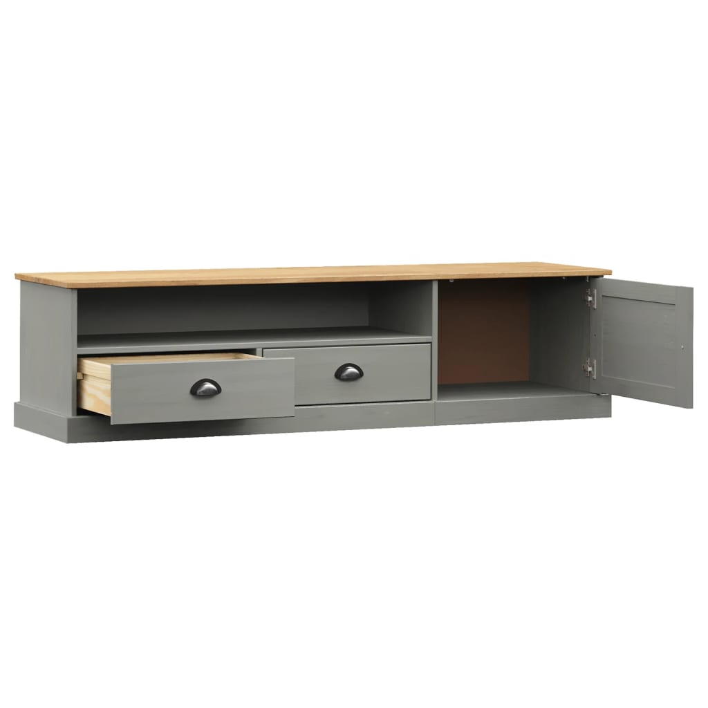 Tv-meubel VIGO 156x40x40 cm massief grenenhout grijs – afbeelding 4