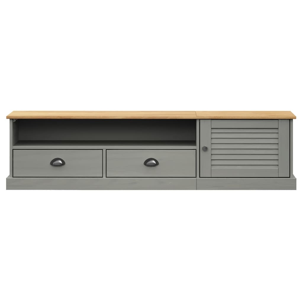 Tv-meubel VIGO 156x40x40 cm massief grenenhout grijs – afbeelding 5
