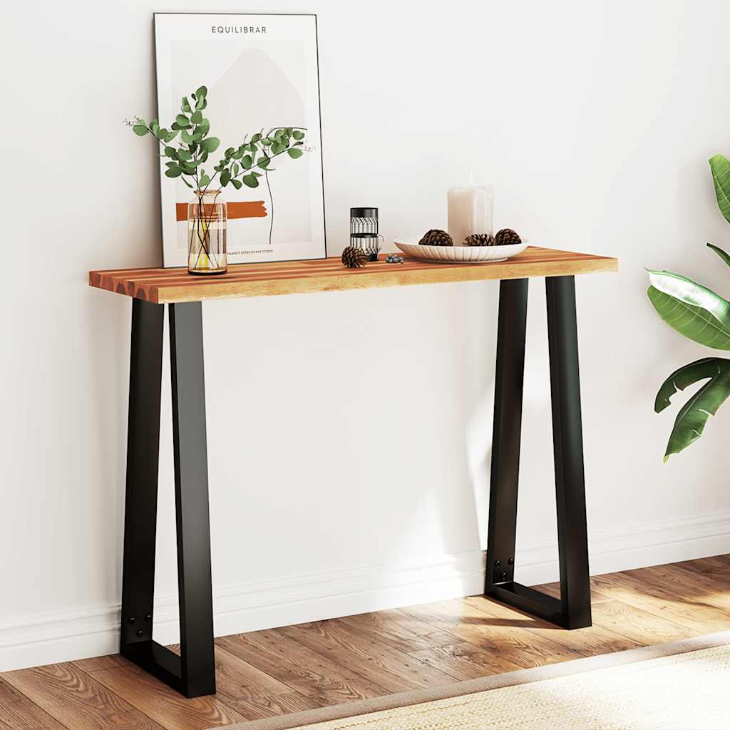 Wandtafel met natuurlijke rand 110x35x80 cm massief acaciahout – afbeelding 1