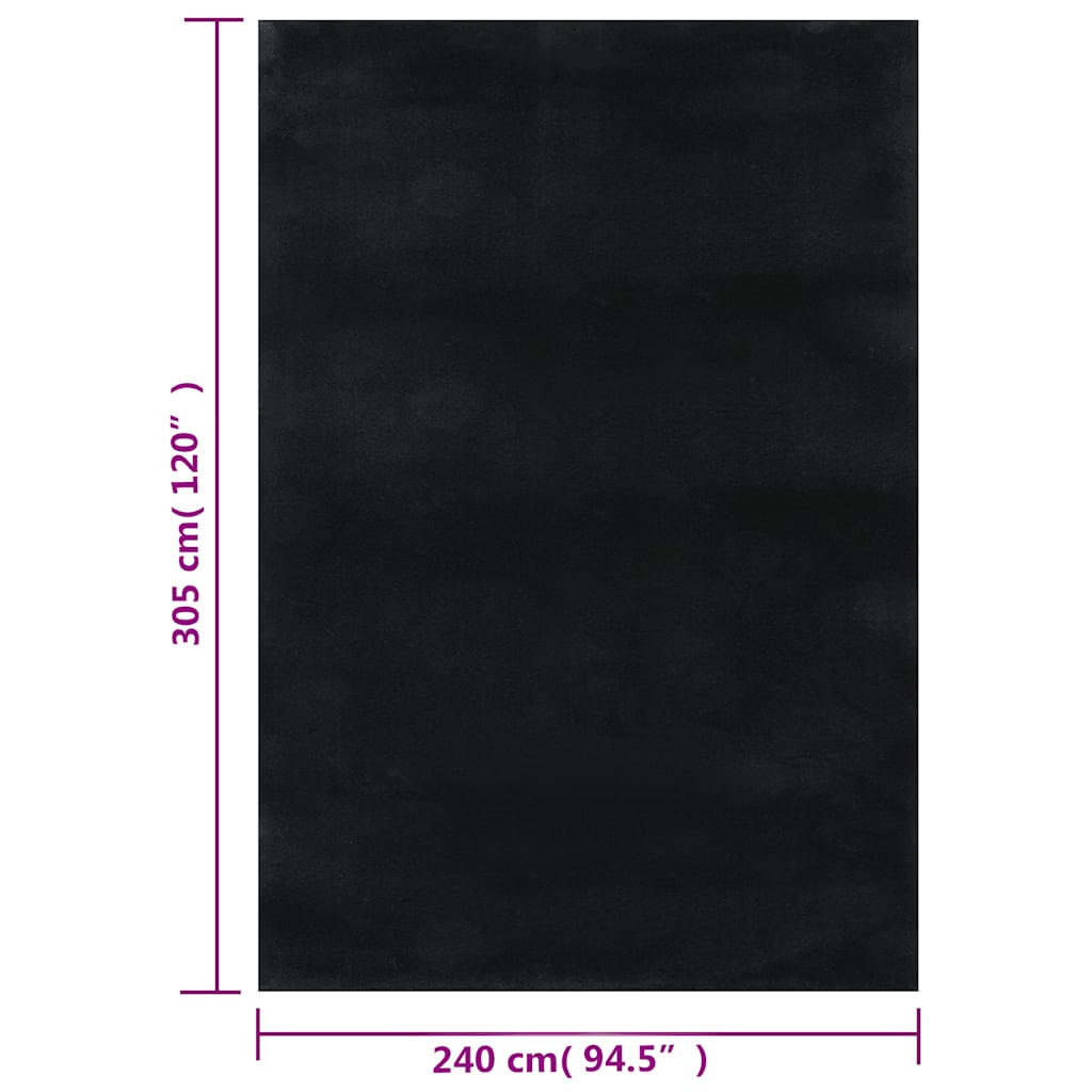 Vloerkleed shaggy zwart 240x305 cm polyester – afbeelding 8