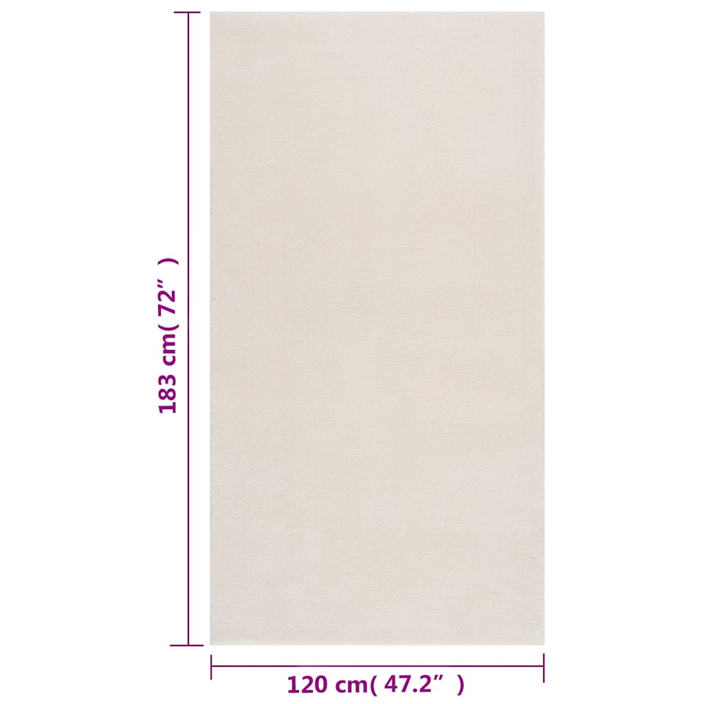 Vloerkleed shaggy crèmewit 120x183 cm polyester – afbeelding 8