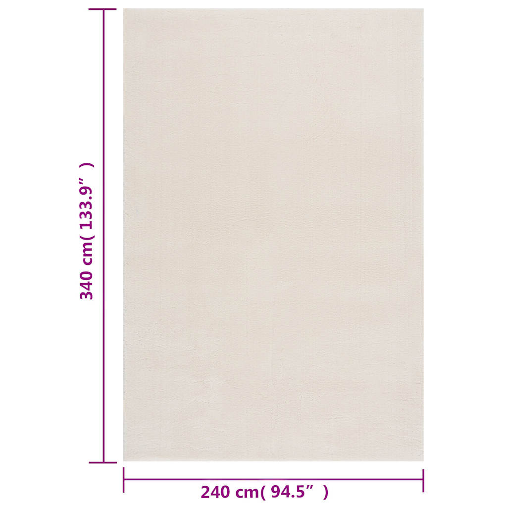 Vloerkleed shaggy crèmewit 240x340 cm polyester – afbeelding 8