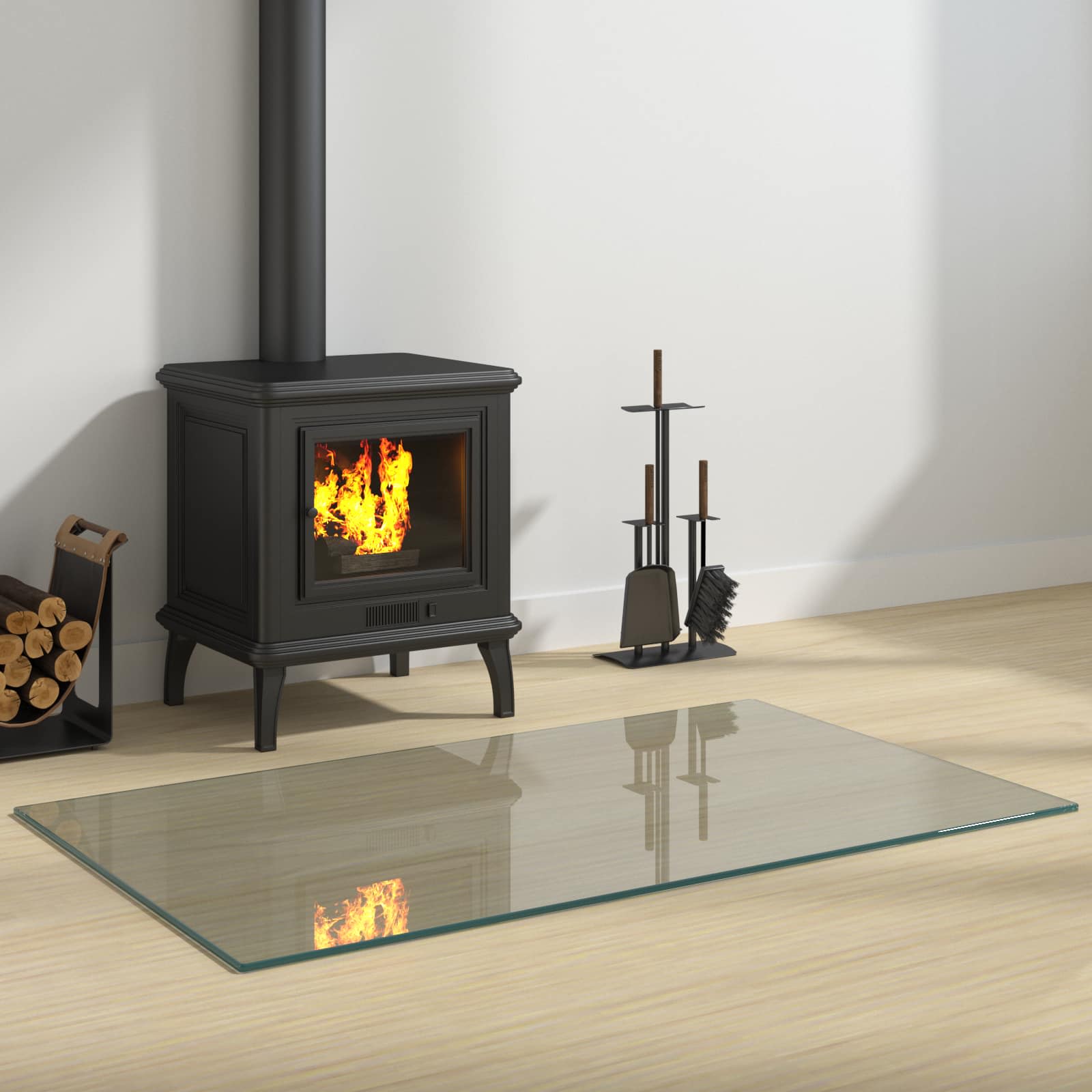 Vuurplaats Glazen Plaat Doorzichtig 100 x 60 cm Glas