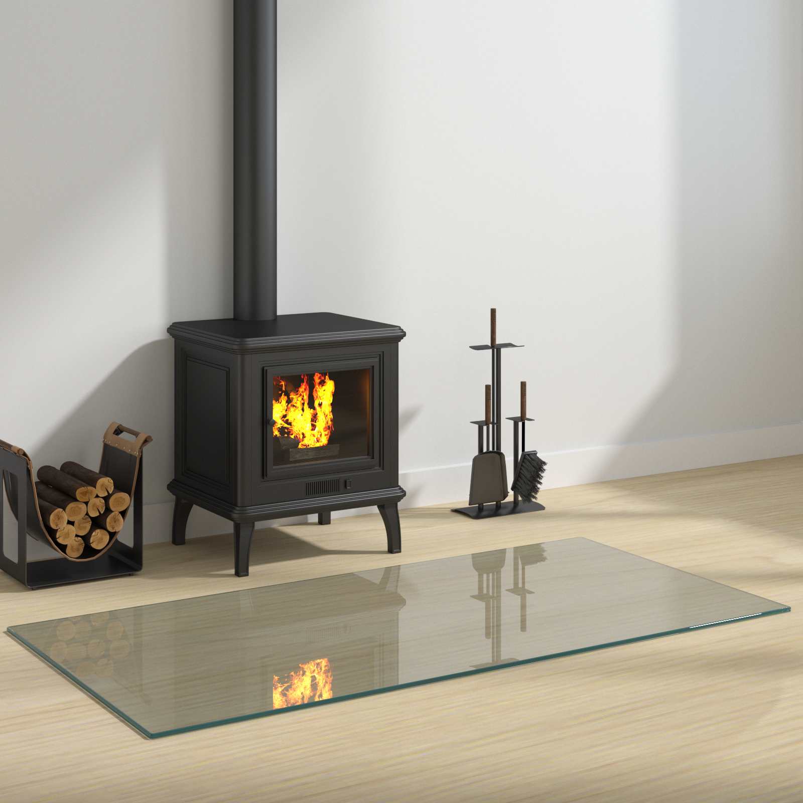 Vuurplaats Glazen Plaat Doorzichtig 120 x 60 cm Glas