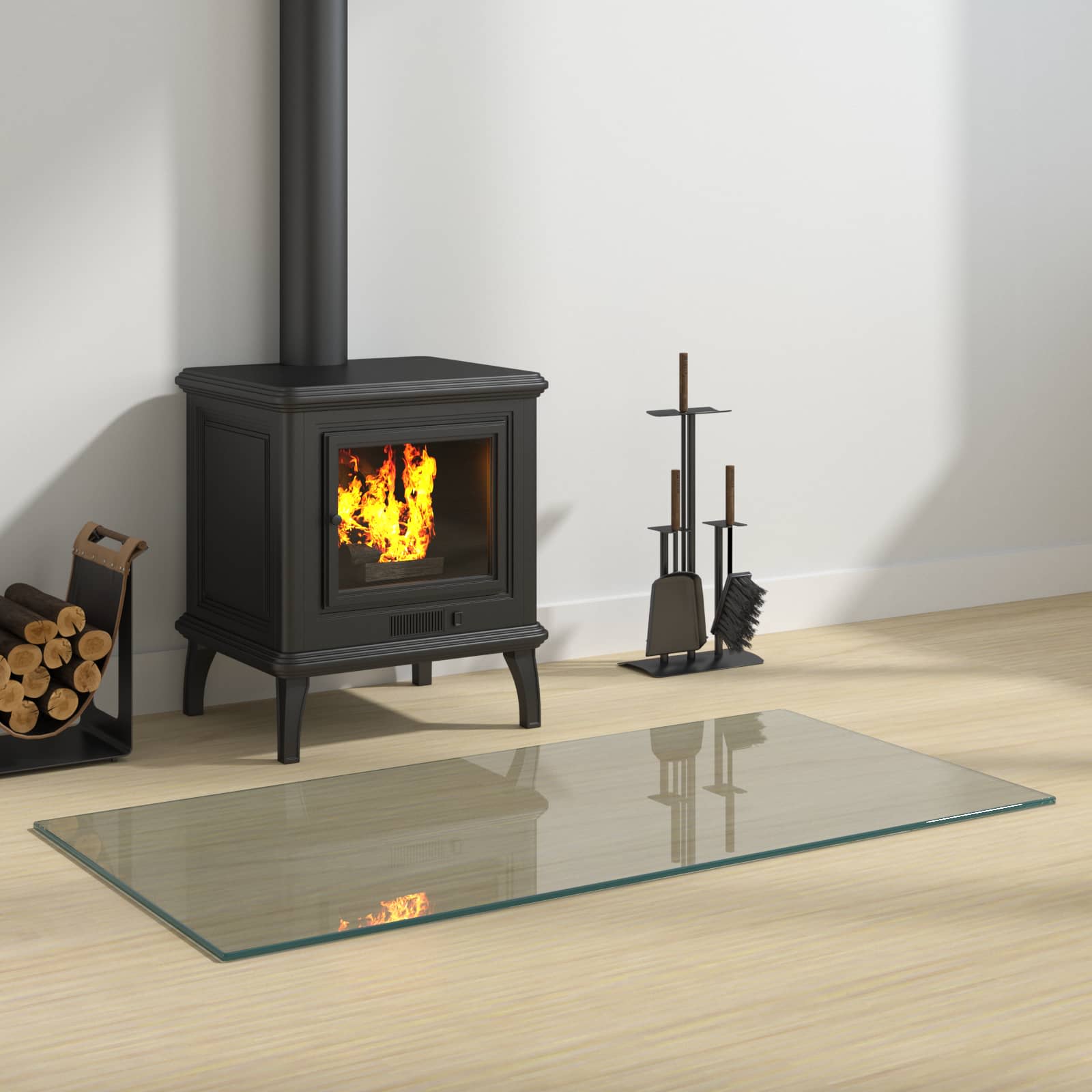 Vuurplaats Glazen Plaat Doorzichtig 100 x 50 cm Glas – afbeelding 1