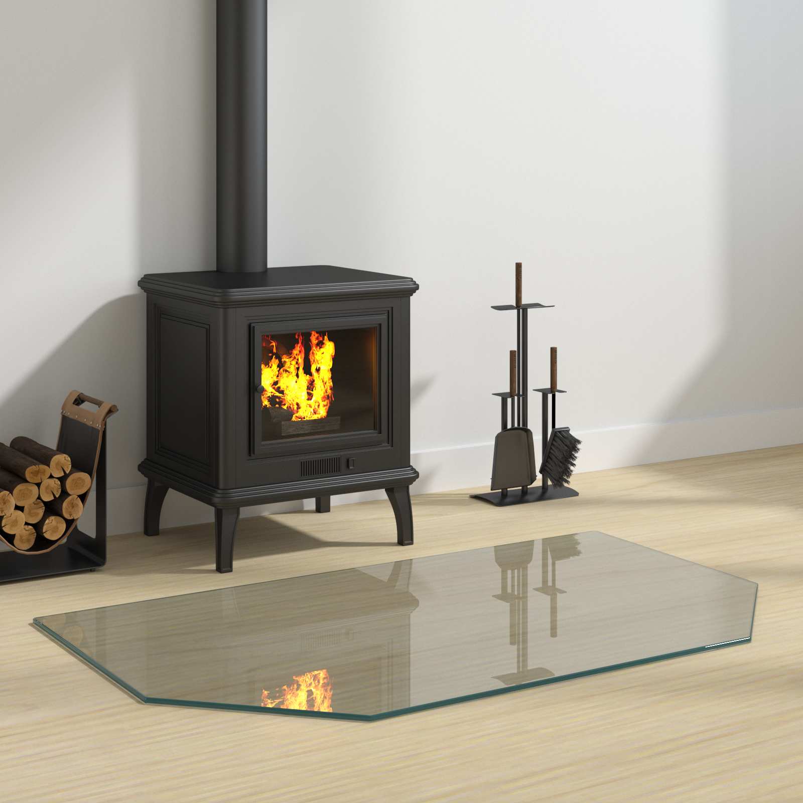 Vuurplaats Glazen Plaat Doorzichtig 100 x 60 cm Glas – afbeelding 1