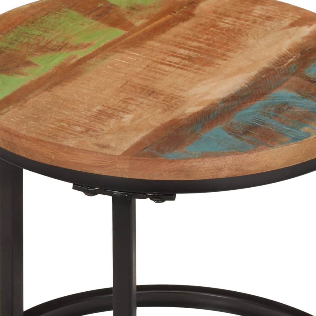 Tafeltjesset 3 st massief gerecycled hout – afbeelding 5
