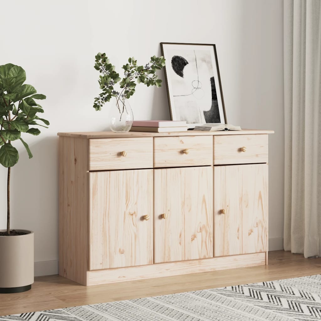 Dressoir ALTA 112x35x73 cm massief grenenhout – afbeelding 1