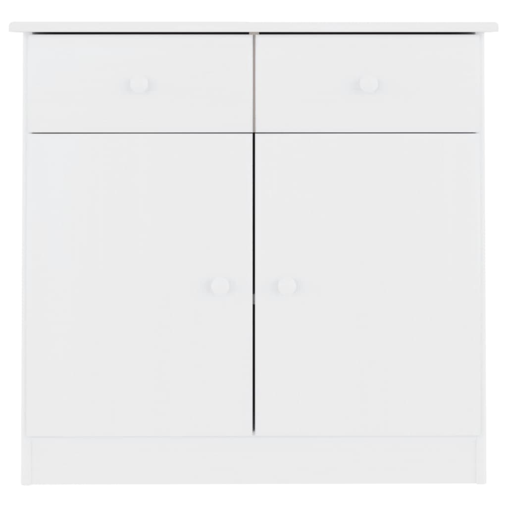 Dressoir ALTA 77x35x73 cm massief grenenhout wit – afbeelding 3