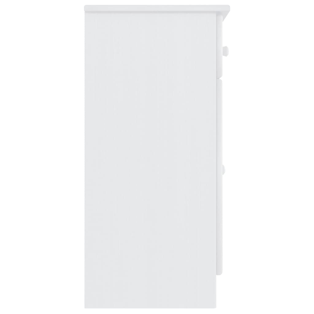 Dressoir ALTA 77x35x73 cm massief grenenhout wit – afbeelding 5