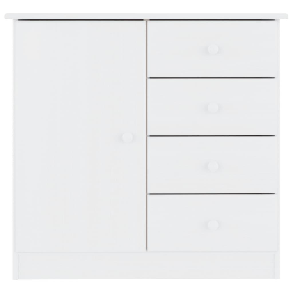 Dressoir ALTA 77x35x73 cm massief grenenhout wit – afbeelding 3