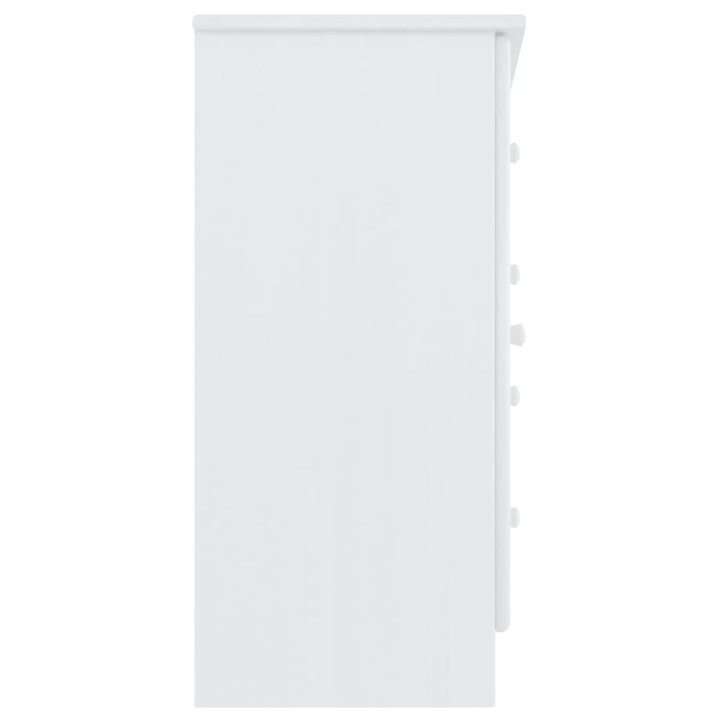 Dressoir ALTA 77x35x73 cm massief grenenhout wit – afbeelding 5