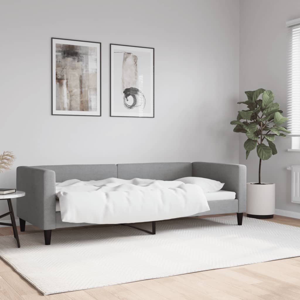 Slaapbank 80x200 cm stof lichtgrijs – afbeelding 1